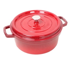 ที่กำหนดเองไม่ติดชุดเครื่องครัวเหล็กหล่อหม้อเซรามิกที่มีฝาปิดหม้อเคลือบ - Product Image 3