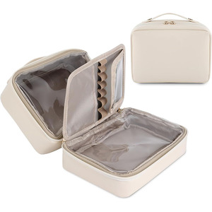 Waterproof <b>Cosmetic</b> <b>Case</b> Women Portable Travel Makeup Bag Large Capacity Fashion Travel <b>Cosmetic</b> Bags PU Leather Zipper - Product Image 1