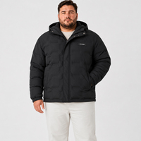 Blouson d'hiver matelassé à capuche pour homme, col montant, fermeture éclair intégrale, cordon de serrage, décontracté, grandes tailles et coupes oversize 6XL 7XL