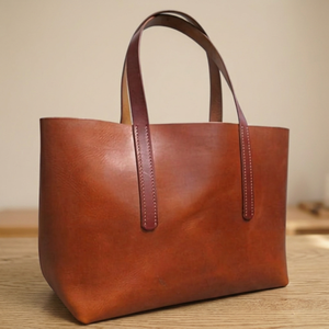 Bolso de Mano de Cuero Genuino para Mujer, de Alta Calidad, Elegante, Personalizable, Impermeable, con Dos Cierres, para Viaje, Día de San Valentín, 1L - Product Image 1