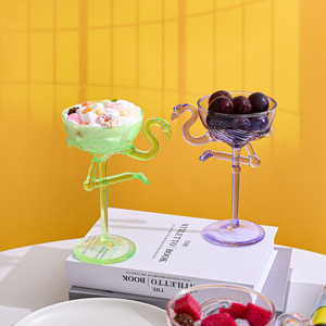 Copa de cóctel alta estilo Ins, copa de vino tinto personalizada con diseño de flamenco, copa para postre y ensalada - Product Image 4