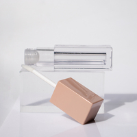 Tube carré en plastique de 5,4 ml pour gloss à lèvres, couleur personnalisée, conteneur vide avec design luxueux pour l'emballage de gloss à lèvres