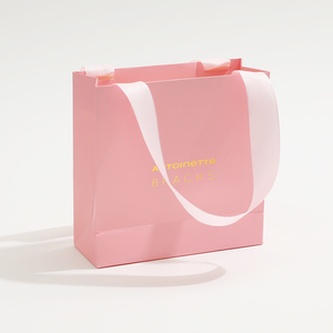 Custom Logo Ribbon Handle Luxury <b>Jewelry</b> Cosmetic Gift Clothing Shopping <b>Packaging</b> Paper Bag - Product Image 3