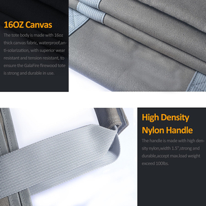 Sang Trọng Nhiệm Vụ Nặng Nề Vải Lò Sưởi Log Chủ Với Xử Lý Xách Tay Củi Mang Theo Túi Và Gỗ Sling Để Làm Mát Sử Dụng - Product Image 3