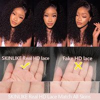 Perruque Courte Bob Frisée Kinky Pas Chère en Cheveux Humains, Perruques Lace Front en Cheveux Naturels pour Femmes Noires, Perruques Frontales HD en Cheveux Vietnamiens Bruts