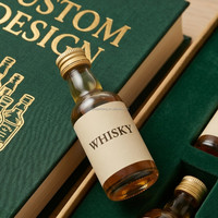 Emballage en papier personnalisé en usine, boîte-cadeau en carton rigide magnétique pour dégustation de whisky, ensemble de mini-bouteilles avec insert en mousse EVA