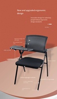 Chaise pliante de conférence avec tablette intégrée et tableau d'écriture – Chaise de formation de bureau polyvalente