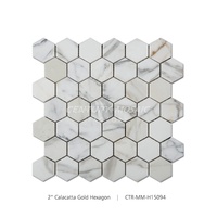 Centurymosaic Prix de gros Carreau de mosaïque en marbre hexagone blanc pour fabricant de sol de salle de bain