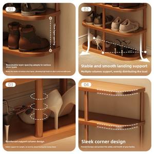 Zapatero <span class=keywords><strong>de</strong></span> Bambú <span class=keywords><strong>de</strong></span> Gran Capacidad, Organizador Multicapa para Puerta <span class=keywords><strong>de</strong></span> Entrada, Ahorra Espacio, Estante para Botas - Product Image 5