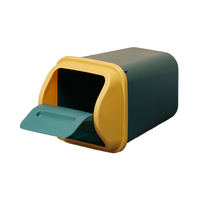 Vente en gros seau de rangement compact en plastique couvercle oscillant facile à nettoyer petite poubelle pour comptoirs de cuisine salle de bain déchets durables