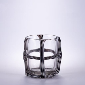 แจกันแก้วตกแต่งทำมือสไตล์วินเทจลายม้าลาย สำหรับตกแต่งภายในบ้าน - Product Image 5