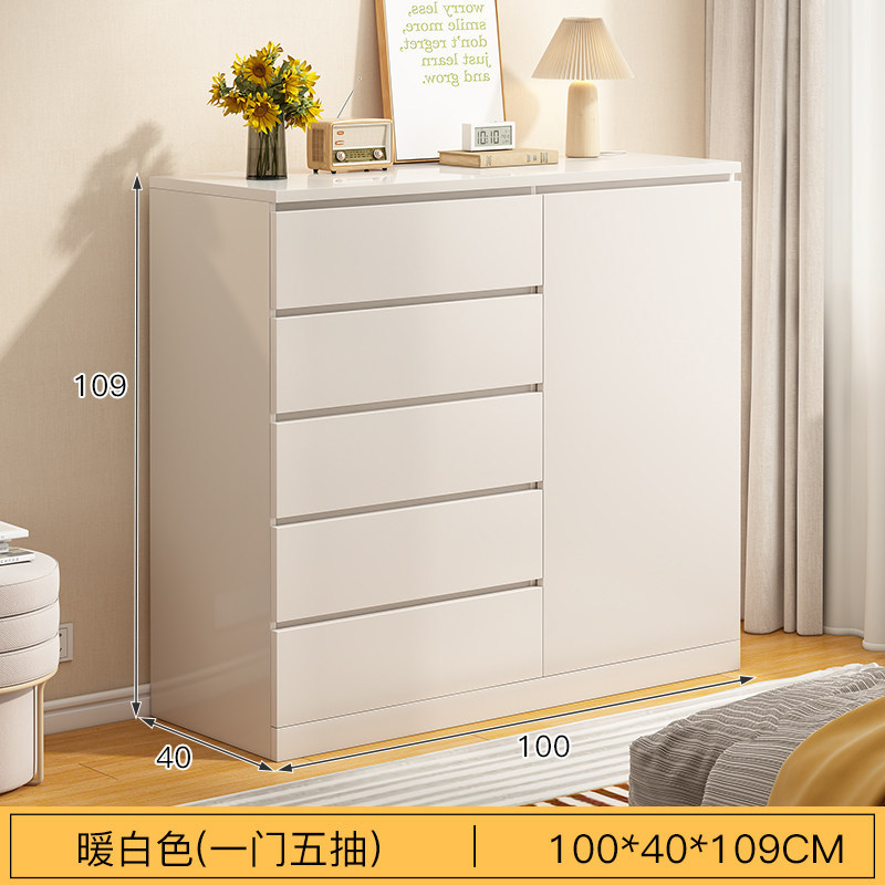 100cm warm white-one door five drawers