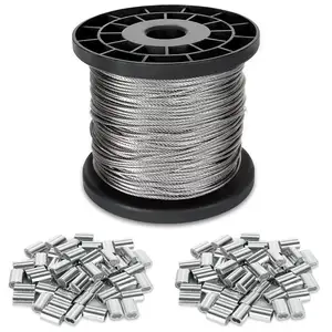 Dây Cáp Chất Lượng Cao Giá Cho Dây Cáp Thép Không Gỉ 4Mm Đường Kính 3Mm 7*19 Uk Nz Bộ Lan Can Mã Thuế Quan Hs Và Crimps