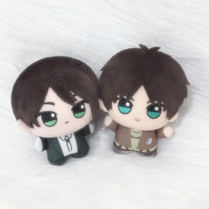 Peluche en polyester de 10 cm, merchandising Attack on Titan, adorable figurine <span class=keywords><strong>Eren</strong></span>, rembourrage en coton PP, figurines <span class=keywords><strong>Eren</strong></span>, Levi et Annie - Product Image 1