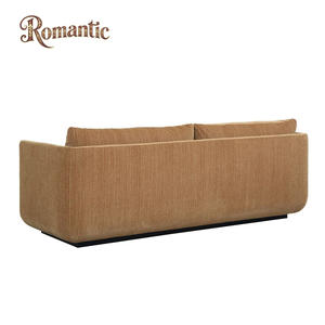 Sofá Moderno Tapizado en Tela con Brazos Redondeados, Cojines Profundos, Estructura de Madera Sólida, Muebles de Lujo para Sala de Estar - Product Image 3