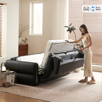 Moderno de cuero genuino Pull sofá cama Convertible reclinable sofá plegable litera suave extensible muebles para Hotel