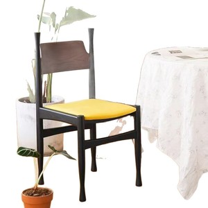 Chaise de salle à manger en bois massif avec dossier rembourré, style nordique minimaliste moderne, chaise de salon de style français - Product Image 4