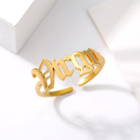 Mode Non Ternish 18K Or Argent Plaqué Horoscope Astrologie Réglable En Acier Inoxydable 12 Signe Du Zodiaque Anneaux Bijoux pour Femmes