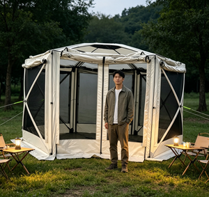 Tente <span class=keywords><strong>de</strong></span> camping familiale professionnelle, pop-up, avec moustiquaire, imperméable, coupe-vent, grand gazebo pour pique-nique - Product Image 6