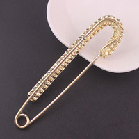 Broches de luxe personnalisées en forme de grande épingle de sûreté pour femmes, bijoux fantaisie
