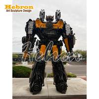 Dış Mekan Peyzaj Metal Sanatı Optimus Prime Heykeli Demir Robot Ion Transformers Heykeli Megatron Transformer Robot Heykeli