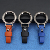 Nouvelle sangle porte-clés en cuir PU avec anneau, porte-clés de voiture, boucle métallique, accessoires intérieurs automobiles
