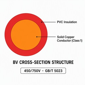 Fil électrique BV de qualité supérieure, en cuivre, isolé en PVC, câble conducteur en cuivre massif, fiable pour le câblage électrique domestique - Product Image 3