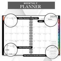 Agenda en cuir véritable rechargeable 2026 A5, agenda personnalisé avec boucle pour stylo, couverture personnalisée, organisateur quotidien, coffret cadeau premium