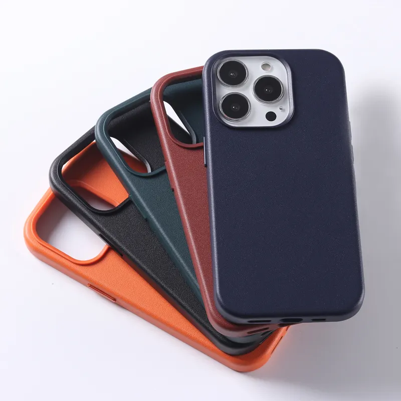 For iPhone 14 Leather Cover with Magcafe 1:1 Official Magnetic Leather Phone Case For iPhone 14 Pro Max