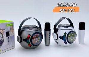 Nouveau 2024 KM-<span class=keywords><strong>V33</strong></span> Mecha Wind Karaoké Mini Audio Portable Extérieur Microphone sans fil Bluetooth Haut-parleur DJ Lecteur Rechargeable - Product Image 3