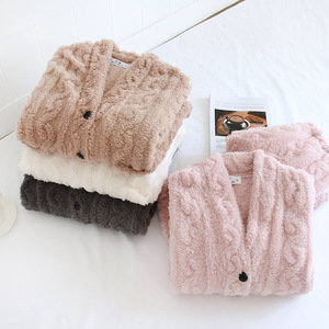 All'ingrosso <span class=keywords><strong>pigiama</strong></span> invernale da <span class=keywords><strong>donna</strong></span> nuovo imbottito in <span class=keywords><strong>peluche</strong></span> due pezzi Set da notte abbigliamento per la casa di flanella - Product Image 6