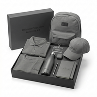 Ensemble cadeau de bienvenue personnalisable pour cadres, articles essentiels de haute qualité personnalisables, sac à dos, polos, bouteille isotherme, bouchon de bouteille