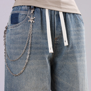 Cadena de cintura Yueli Skeleton, estilo punk de doble capa, plata tibetana, cadena corporal informal a la moda. - Product Image 2