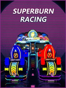 Simulateur de course automobile d'arcade en métal pour 2 joueurs, série Super Burn, avec garantie d'un an - Product Image 2