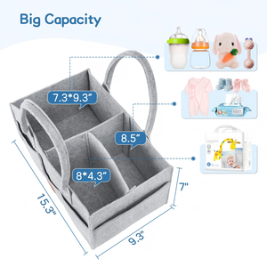 15" X 9" X 7" Portable <strong>Baby</strong> Basket Boy Girl Changing Table Organizer Felt Diaper Organizer for <strong>Baby</strong> <strong>Stuff</strong> with Handle - Product Image 4