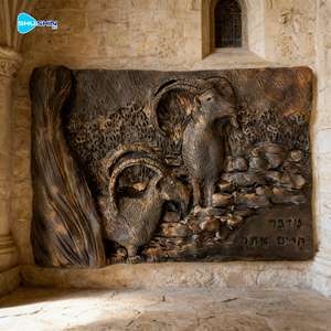 منحوتة حائط برونزية كبيرة مخصصة على شكل حيوانات، ديكور نحتي لغزال وحصان ونمر وطائر الكركي - Product Image 5