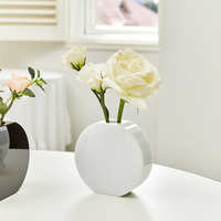 Vase en cristal transparent rond, style simple, décoration de bureau à domicile, hôtel, vente chaude