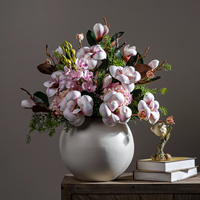 Faux tige de magnolia, fleurs artificielles de magnolia blanches, plante artificielle, décoration de table à domicile, mariage