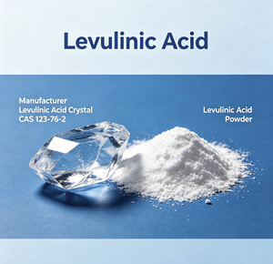 Poudre cristalline d'<span class=keywords><strong>acide</strong></span> levulique Chemfine C5H8O3 CAS 123-76-2 Pureté 99% 25kg/bouteille pour usage chimique - Product Image 2