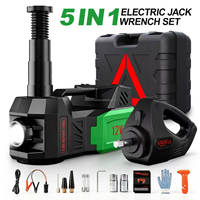 5'i 1 Arada Elektrikli Hidrolik Araba Krikosu 5T DC12V Darbeli Anahtarlı Lastik Şişirme Pompalı ve Dahili LED Işıklı Araba Krikoları
