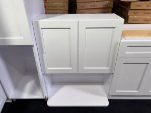 Mobili da <span class=keywords><strong>Cucina</strong></span> Moderni RTA Pronti da Montare, Mobile Base di Alta Qualità con Frontale a Grembiule, Legno Massello MDF Laccato Bianco con Anta a Cerniera - Product Image 1