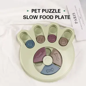 Mainan pemberi makan Puzzle hewan peliharaan, mainan anjing yang bisa disesuaikan untuk anjing dan kucing pemberi makan lambat, mainan latihan makan kucing