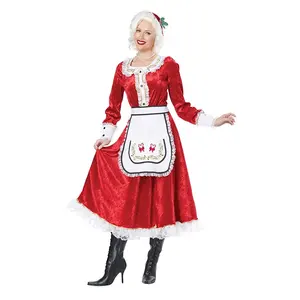 Disfraz Navideño de Mamá <span class=keywords><strong>Noel</strong></span> 2024, Vestido de Encaje y Terciopelo, Disfraz de Mamá <span class=keywords><strong>Noel</strong></span> para Mujer - Product Image 4