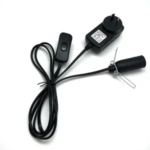 AU power line E14 en 12V 24V adaptador de corriente con interruptor