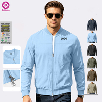 Veste de baseball unie de style américain avec logo personnalisé, fermeture éclair et poches latérales, veste de pilote pour homme, veste de sport d'extérieur