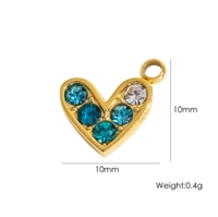 Acier inoxydable DIY Bijoux en forme de coeur Pendentif Pierres précieuses colorées Conception évidée polyvalente Pendentifs à la mode Charmes