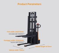 Gerbeur électrique de 1,5 tonne, livraison rapide, haute efficacité opérationnelle, gerbeur piéton électrique pour palettes à double niveau