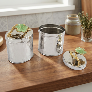 Stainless Steel Round Food Container With Lid Classic Design Polished Metal 1 Layer Airtight <b>Storage</b> <b>Box</b> For <b>Kitchen</b> Use - Product Image 6