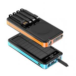 Artículos populares <span class=keywords><strong>ahora</strong></span> Banco de energía de panel solar con soporte de cable incorporado Carga inalámbrica Tipo-C Powerbank para teléfonos móviles - Product Image 1