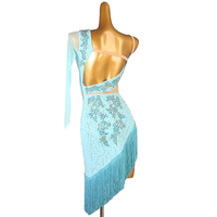 Nouvelle tenue de danse latine professionnelle pour compétition, costume de performance sexy avec franges en strass pour la danse samba